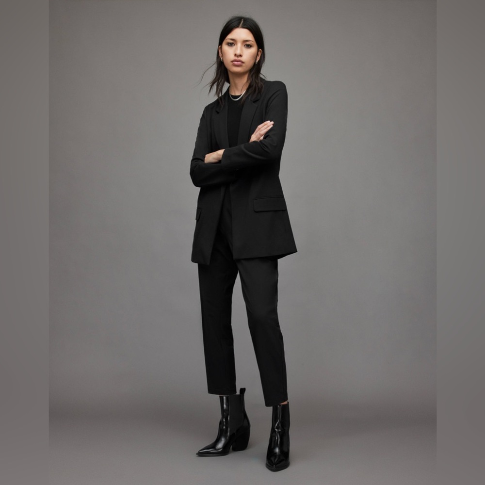 All Saints relaxed black blazer.